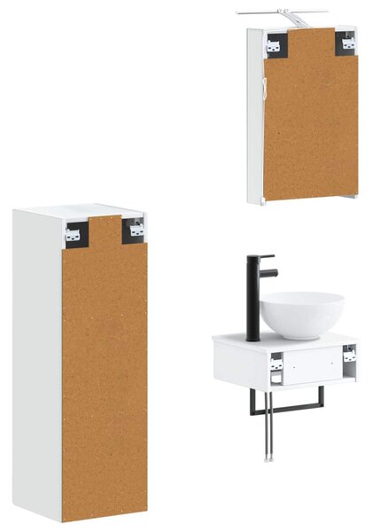 Fürdőszobai Szekrény Szett 4 pcs Fehér 40 x 10,5 x 60,5 cm