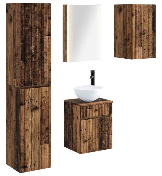 Fürdőszobai Szekrény Szett 5 pcs Antik Fa 43 x 11,5 x 60,5 cm
