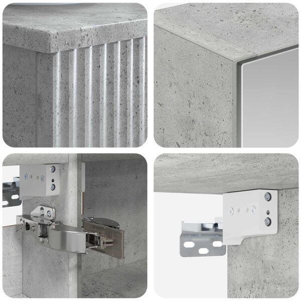 Fürdőszobai Szekrény Szett 4 pcs Betonszürke 43 x 16 x 62,5 cm