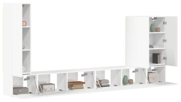 TV falit kabinet szett Falra szerelhető 6 pcs Magas Fényű Fehér