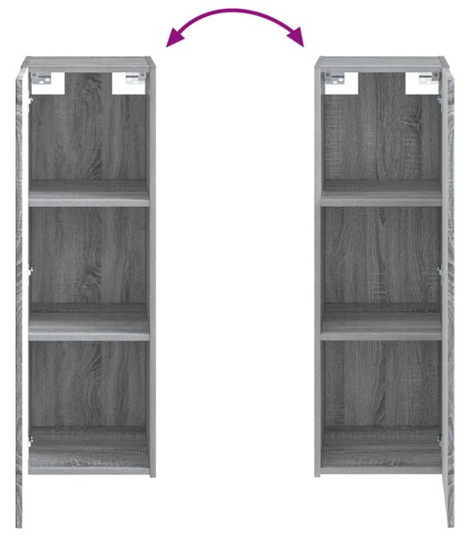 Fürdőszobai Szekrény Szett 4 pcs Szürke Sonoma