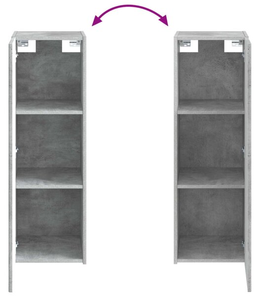 Fürdőszoba bútor szett 4 pcs Betonszürke Szerelt fa és Üveg