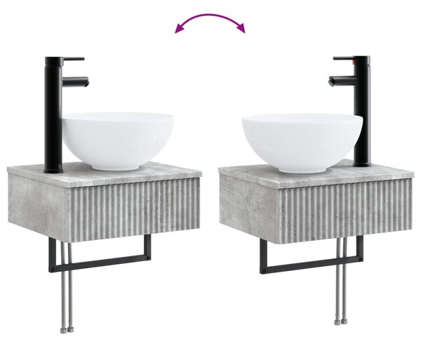Fürdőszobai Szekrény Szett 4 pcs Betonszürke