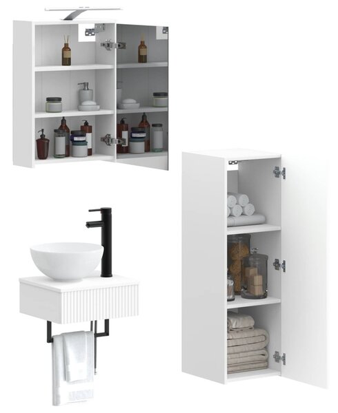 Fürdőszobai Szekrény Szett 4 pcs Fehér 43 x 16 x 62,5 cm