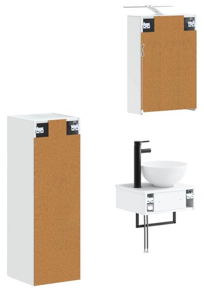 Fürdőszobai Szekrény Szett 4 pcs Fehér 43 x 16 x 62,5 cm