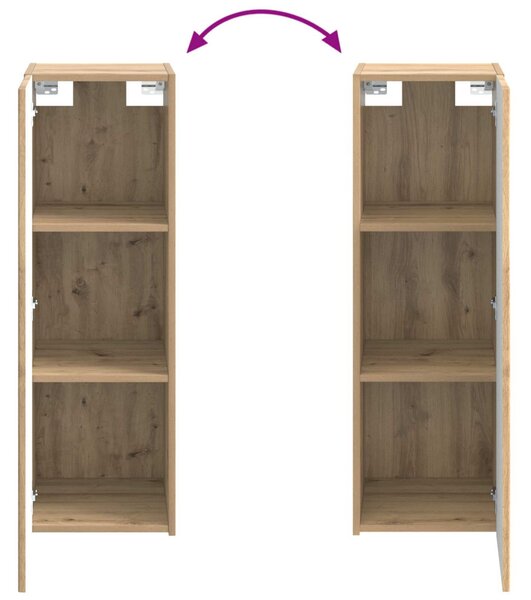 Fürdőszobai Szekrény Szett 4 pcs Kézműves Tölgy