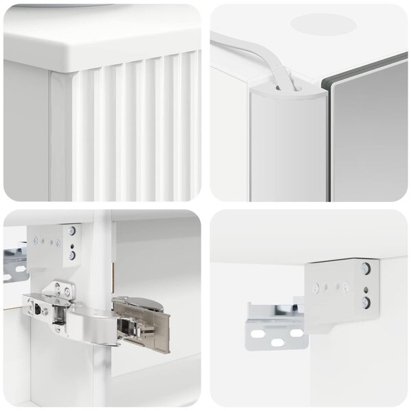 Fürdőszobai Szekrény Szett 4 pcs Fehér 43 x 11,5 x 60,5 cm