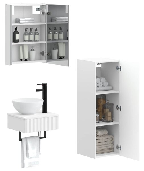 Fürdőszobai Szekrény Szett 4 pcs Fehér 43 x 11,5 x 60,5 cm