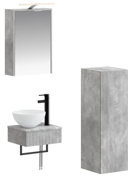 Fürdőszobai Szekrény Szett 4 pcs Betonszürke 43 x 16 x 62,5 cm