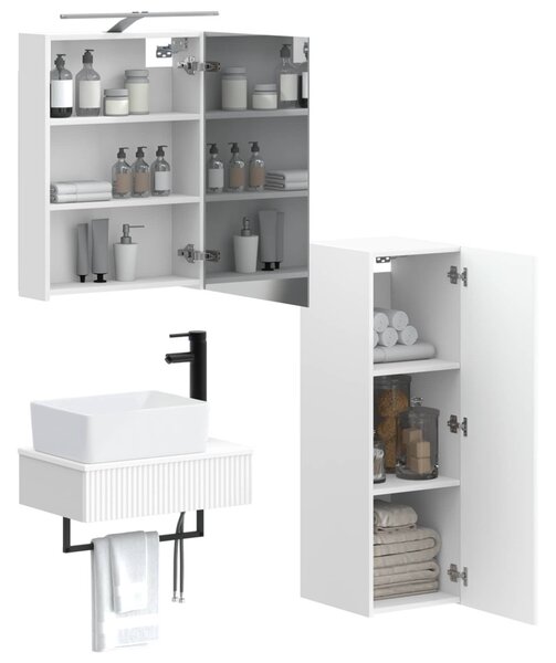 Fürdőszobai Szekrény Szett 4 pcs Fehér 50 x 14,5 x 70 cm