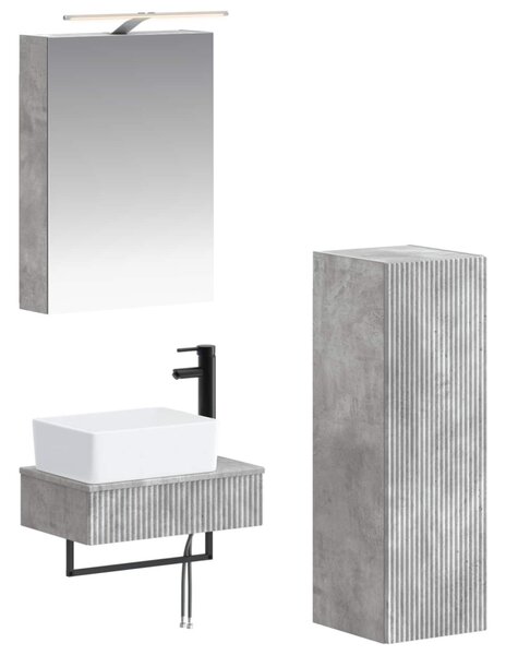 Fürdőszobai Szekrény Szett 4 pcs Betonszürke 50 x 14,5 x 70 cm