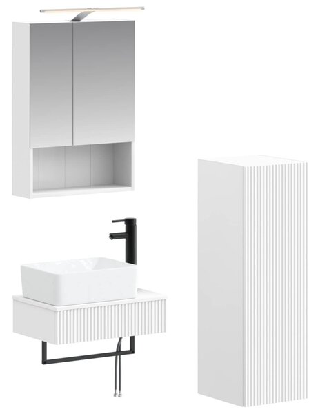 Fürdőszobai Szekrény Szett 4 pcs Fehér 50 x 14,5 x 70 cm