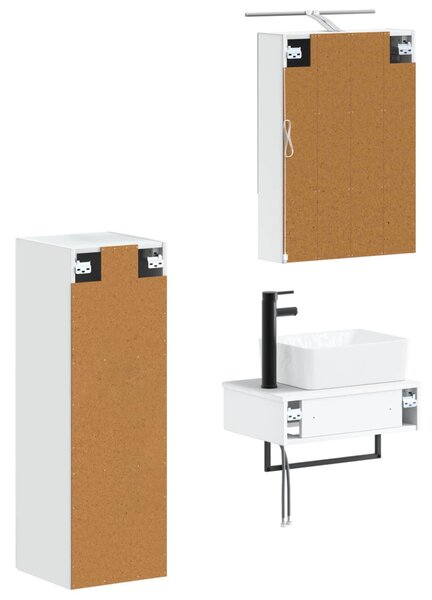 Fürdőszobai Szekrény Szett 4 pcs Fehér 50 x 14,5 x 70 cm
