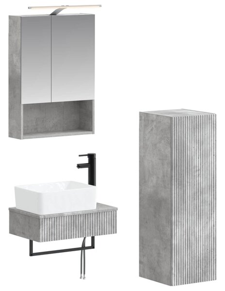 Fürdőszobai Szekrény Szett 4 pcs Betonszürke 50 x 14,5 x 70 cm