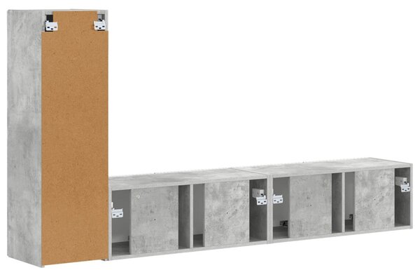 TV szekrény garnitúra 3 pcs Beton Szürke Faanyag