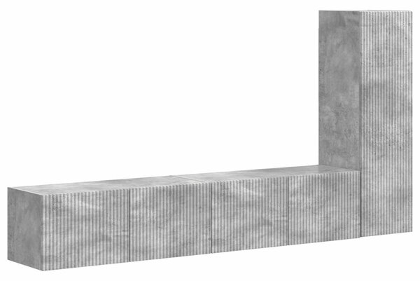 TV szekrény garnitúra 3 pcs Beton Szürke Faanyag