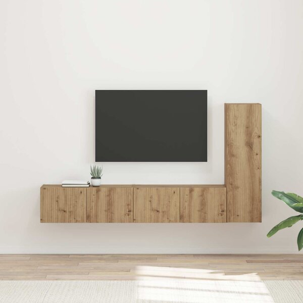 TV szekrény garnitúra 3 pcs Artisan tölgy Faanyag