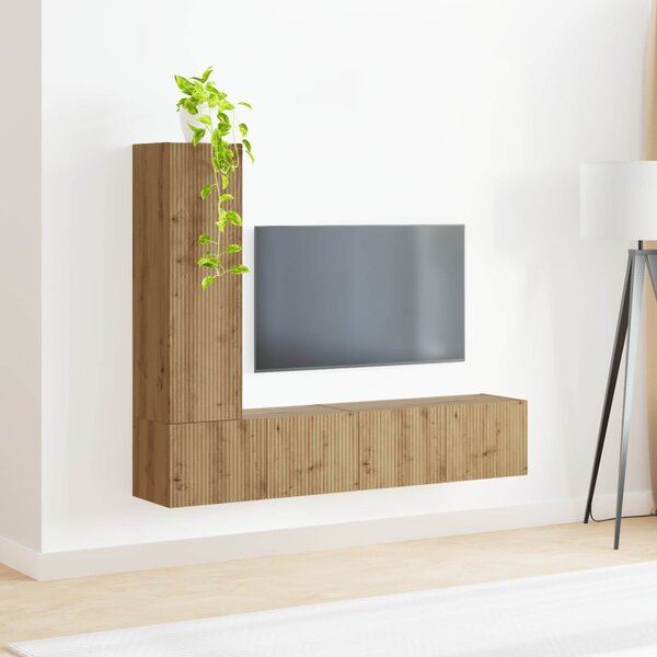 TV szekrény garnitúra 3 pcs Artisan tölgy Faanyag