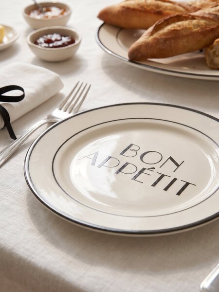 Sinsay - Kerámia tányérok Bon appétit felirattal 2 pack - többszínű