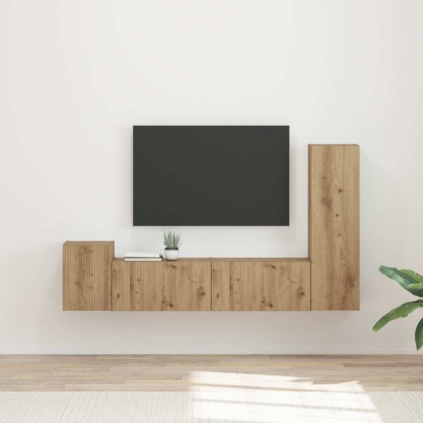 TV szekrény garnitúra 4 pcs Artisan tölgy Faanyag