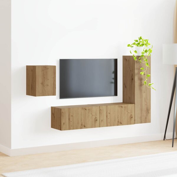 TV szekrény garnitúra 4 pcs Artisan tölgy Faanyag