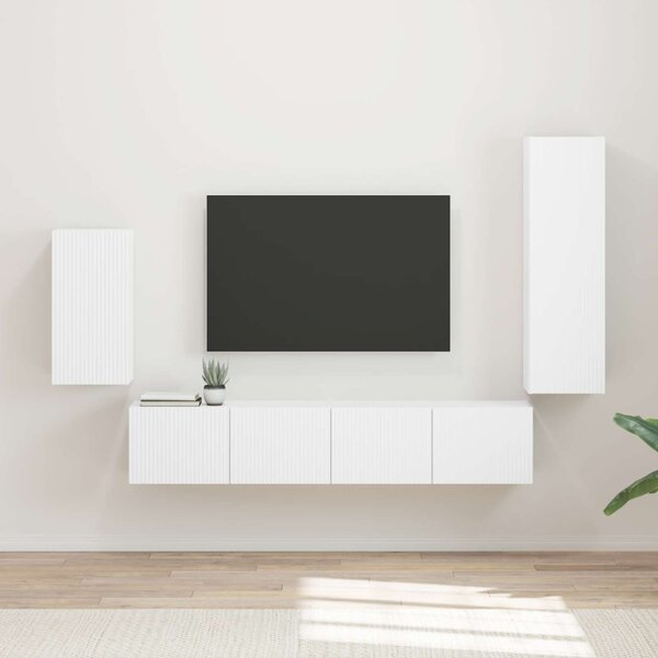 TV szekrény garnitúra 4 db Fehér Szerelt Fa