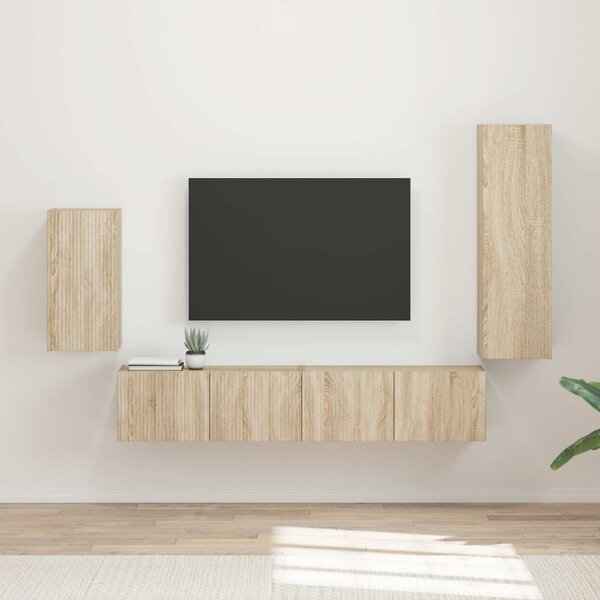TV szekrény garnitúra 4 pcs Sonoma tölgy Faanyag