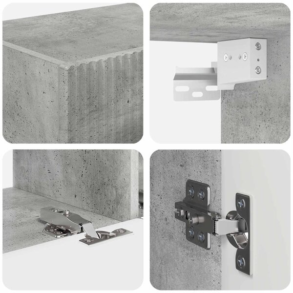 TV szekrény garnitúra 4 pcs Beton Szürke Faanyag