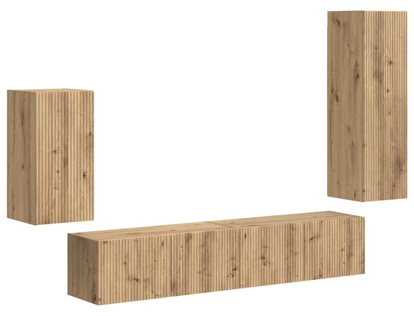 TV szekrény garnitúra 4 pcs Artisan tölgy Faanyag
