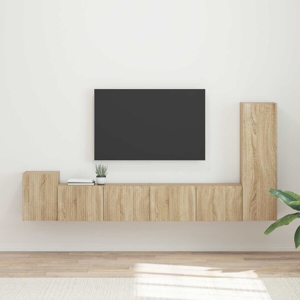 TV szekrény garnitúra 3 pcs Sonoma tölgy Faanyag
