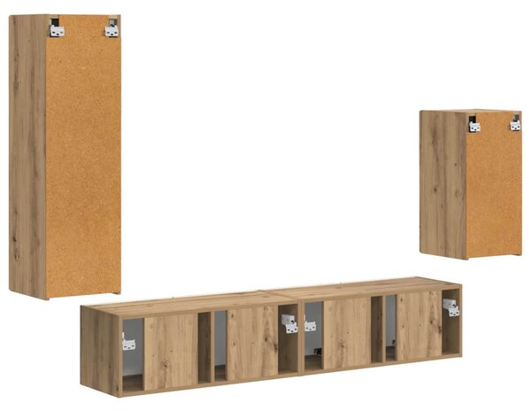 TV szekrény garnitúra 4 pcs Artisan tölgy Faanyag