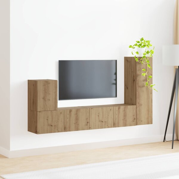 TV szekrény garnitúra 3 pcs Artisan tölgy Faanyag