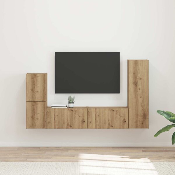 TV szekrény garnitúra 4 pcs Artisan tölgy Faanyag