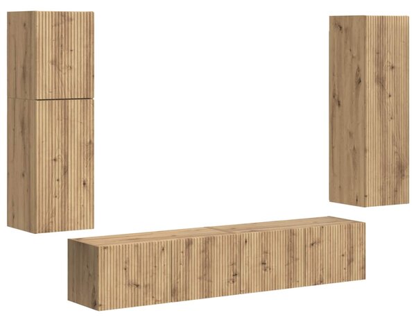 TV szekrény garnitúra 4 pcs Artisan tölgy Faanyag