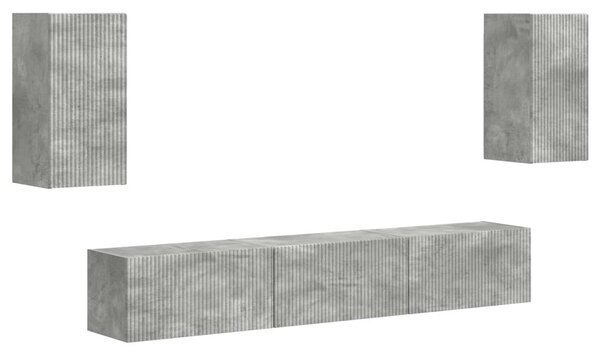 TV szekrény garnitúra 5 pcs Beton Szürke Faanyag