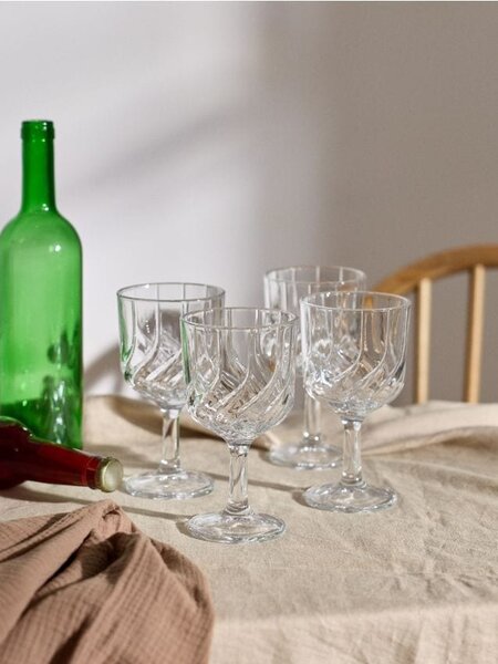 Sinsay - Talpas poharak dombornyomott mintával 4 pack - clear
