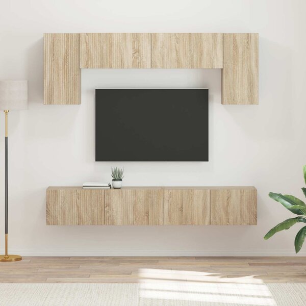 TV szekrény garnitúra 4 pcs Sonoma tölgy Faanyag