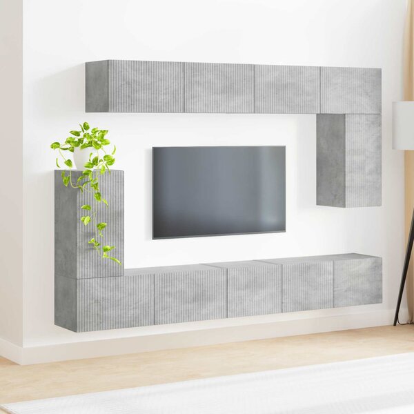 TV szekrény garnitúra 5 pcs Beton Szürke Faanyag