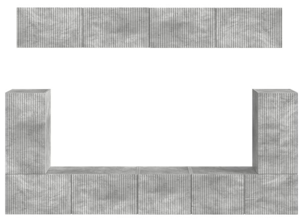 TV szekrény garnitúra 5 pcs Beton Szürke Faanyag