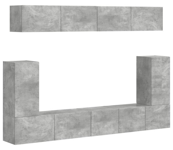 TV szekrény garnitúra 5 pcs Beton Szürke Faanyag