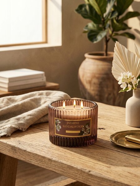 Sinsay - Illatos gyertya Jasmine Sandalwood - barna