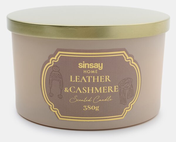 Sinsay - Illatos gyertya Leather & Cashmire - bézs
