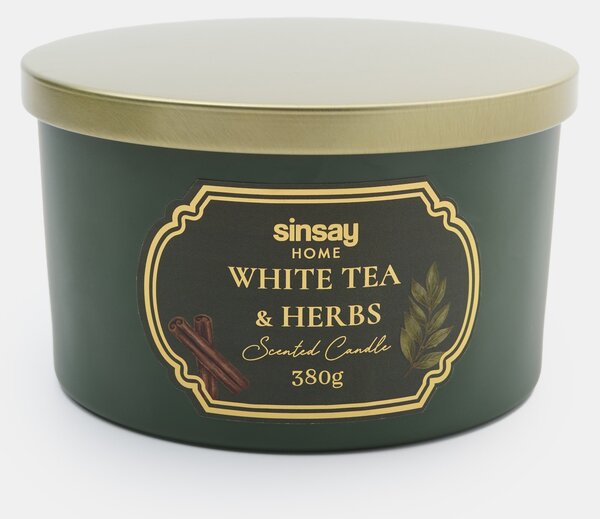 Sinsay - Illatos gyertya White Tea & Herbs - zöld