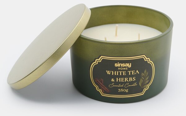 Sinsay - Illatos gyertya White Tea & Herbs - zöld
