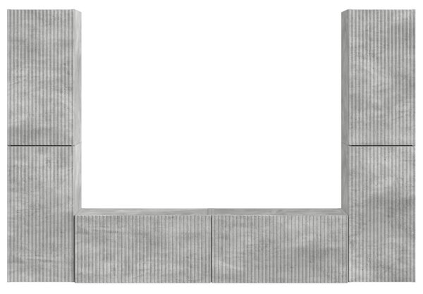 TV szekrény garnitúra 6 pcs Beton Szürke Faanyag