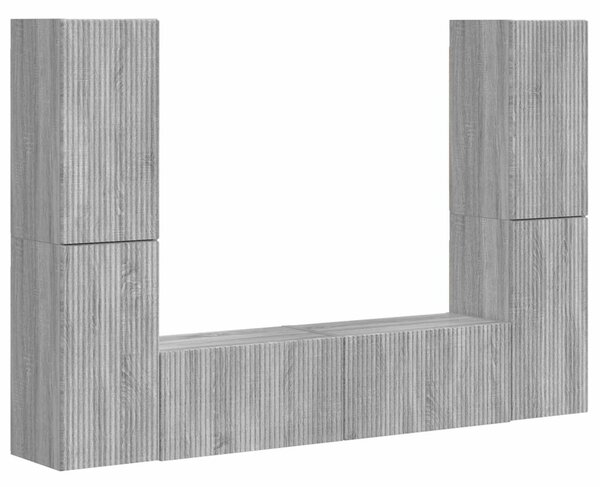 TV szekrény garnitúra 6 pcs Szürke Sonoma Faanyag