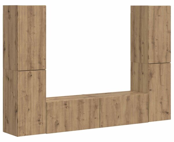 TV szekrény garnitúra 6 pcs Artisan tölgy Faanyag