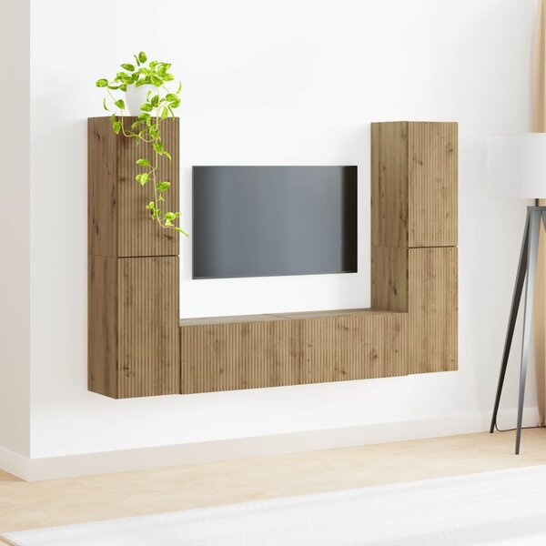TV szekrény garnitúra 6 pcs Artisan tölgy Faanyag