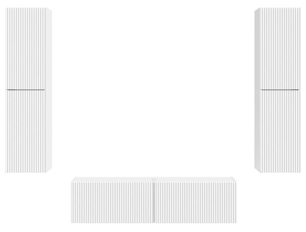 TV szekrény garnitúra 6 pcs Fehér Faanyag