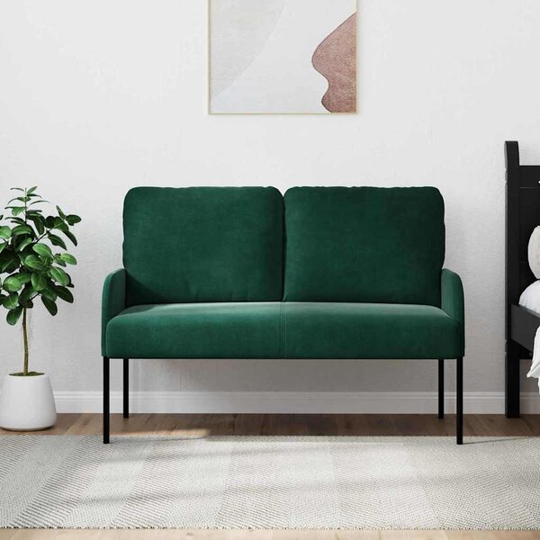 Kanapék párnával 110cm Sötétzöld Furnér